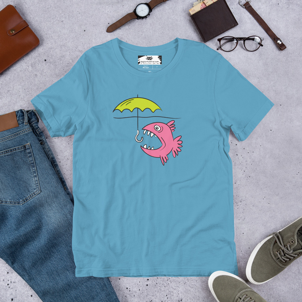 Fish Umbrella Unisex t-shirt